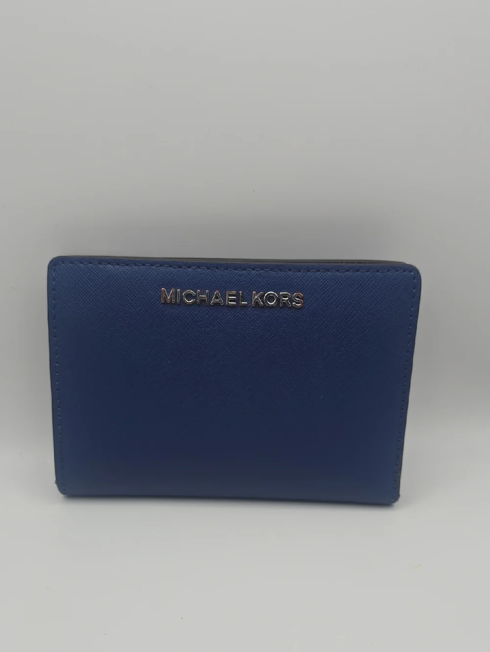 Michael Kors Dark Navy Saffiano Leather Compact Wallet W Silver Hardware(EUC) ๐ - Picture 1 of 9
